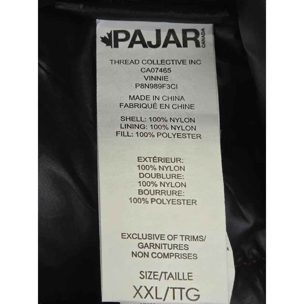 Pajar Canada Vinnie Red Dog Puffer Coat Pet Parka XXL Gorpcore Outdoors Winter